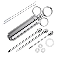 marinade seasoning injector turkey meat injectors stainless steel cooking syringe injection with 3 needles