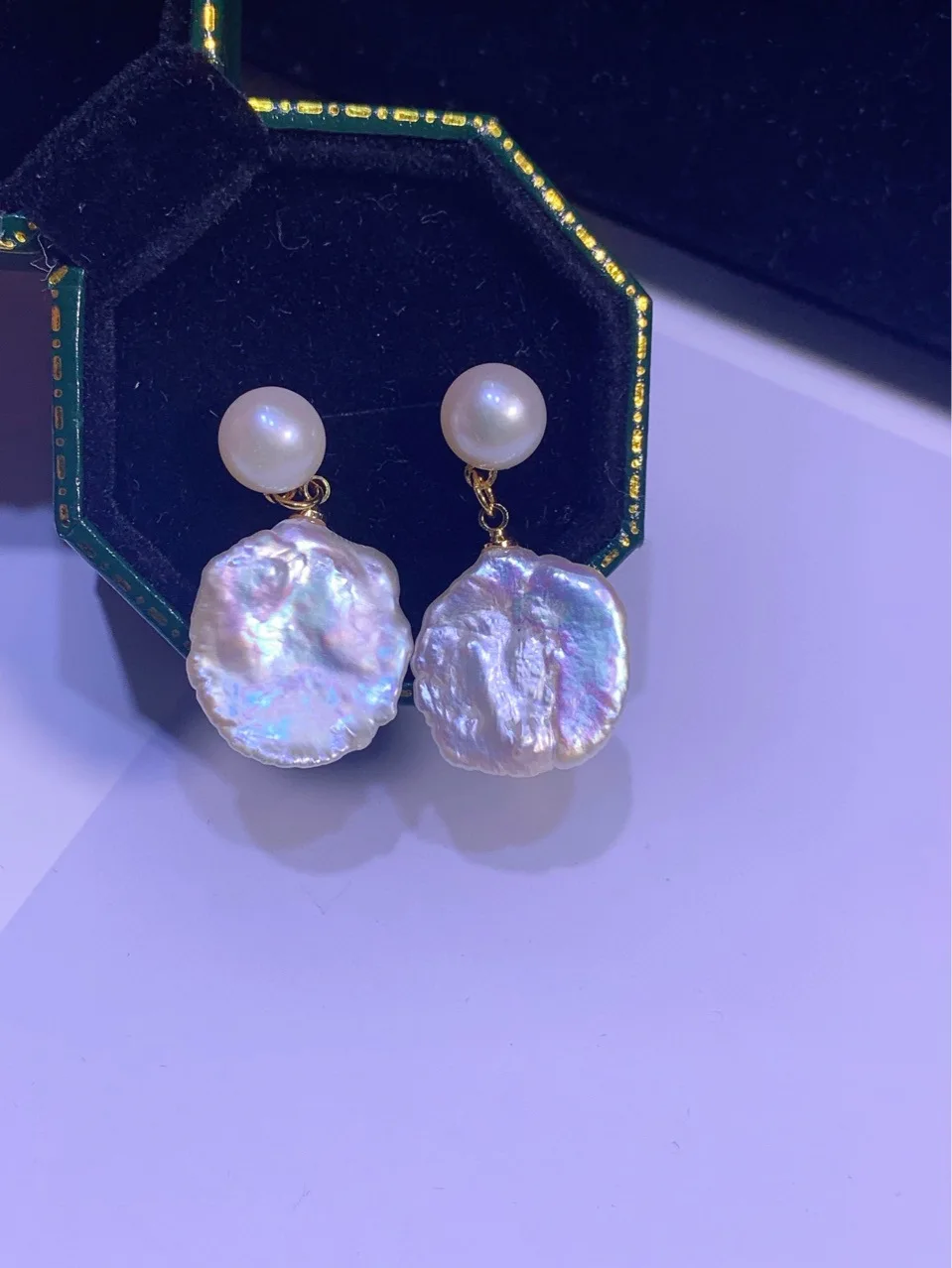 

Baroque freshwater pearl earrings petals pearl shaped jewelry