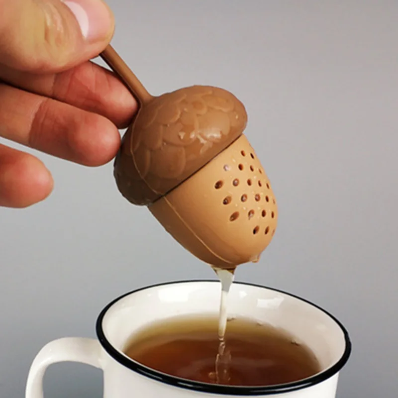 

Reusable Food Silicone Tea Infuser Creative Pinewood Shaped Funny Herbal Tea Bag Coffee Filter Diffuser Strainer Tea Accessories