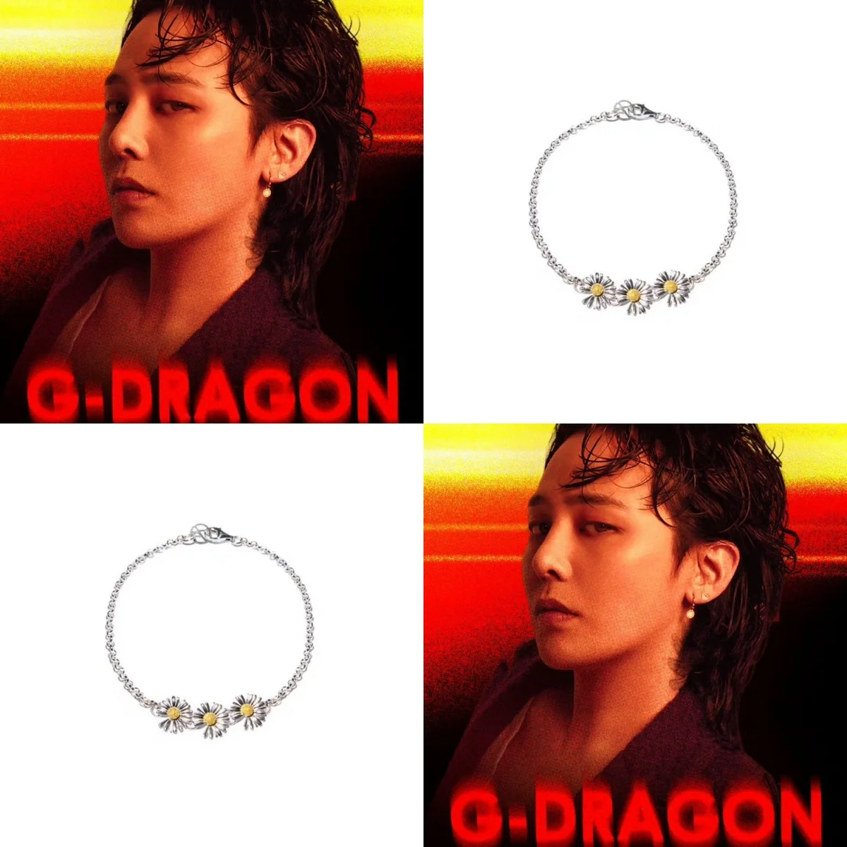 Корейский популярный браслет с маргариткой Idol GD PMO в одном стиле оригинальный