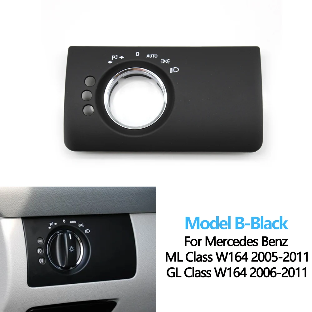 

LHD салон автомобиля, передняя левая фара, переключатель, накладка, замена крышки для Mercedes Benz W164 X164 ML GL 300 350 450 500 2005-2011
