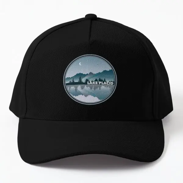 

Lake Placid New York Reflection Baseball Cap Hat Sun Printed Bonnet Outdoor Casual Hip Hop Black Sport Mens Snapback Czapka