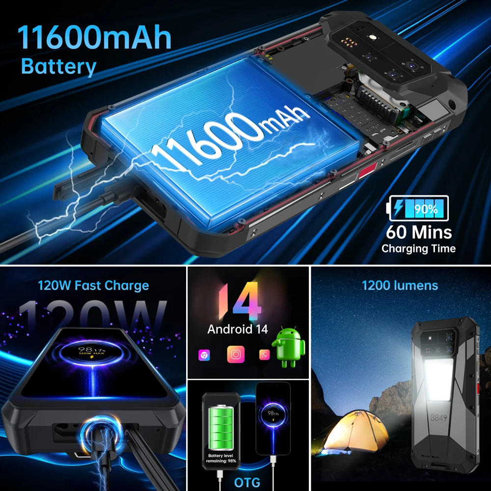 【Мировая премьера】Уаэфир от 8849 Tank 4 pro Смартфон 5G с проектором 720P Размер 8300 36 ГБ + 1 ТБ Мобильный телефон 3k AMOLED (art.: 3920ced9b9d9c) - 3920ced9b9d9c