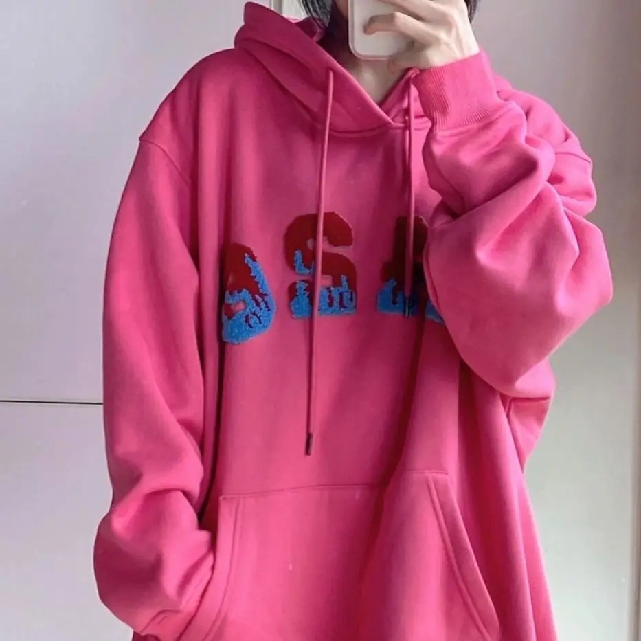 

Fashion Trend Simple Loose Casual Autumn and Winter New Solid Color Long-sleeved Letter Printing Korean Sweater