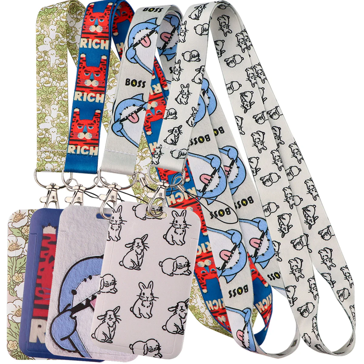 

animals Cute shark Lanyards ID Badge Holder Keychain Phone Rope Key Holder Hang Rope Keyrings Accessories For Friends Gifts