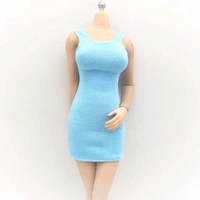 16 scale sky blue dress female doll skirt clothes model for 12in big chest medium chest action figure accessory
