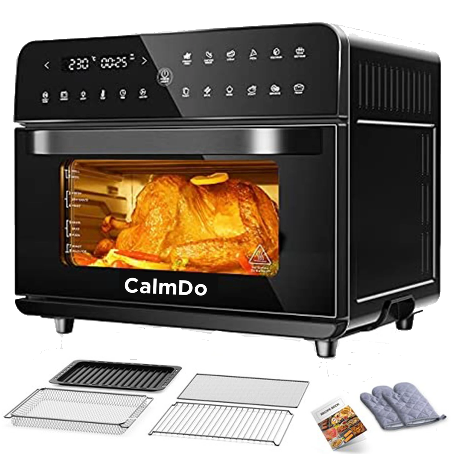 

CalmDo 25L 1800W Smart Air Fryer Oven Toaster Rotisserie and Dehydrator With LED Digital Touch Screen Convection Air Fryer Oven
