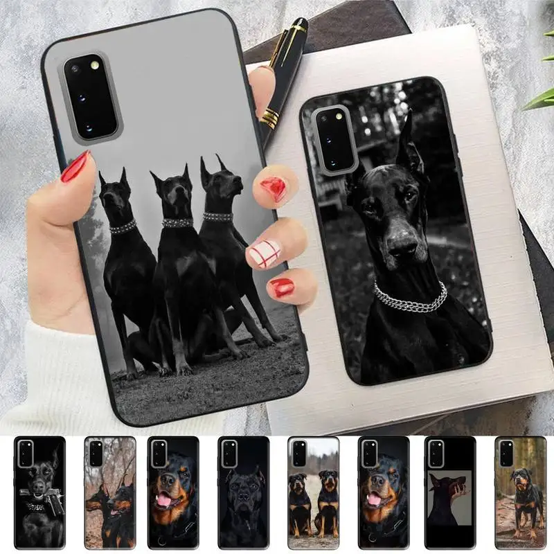 

FHNBLJ Cute Rottweiler Dog Phone Case for Samsung S10 21 20 9 8 plus lite S20 UlTRA 7edge