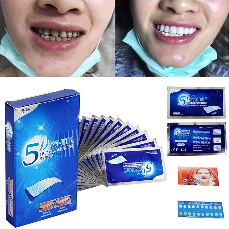 

5D Gel Tanden Whitening Strips Tandheelkundige Kit Mondhygiëne Care Strip Voor Valse Tanden Veneers Tandarts Seks Witter gel