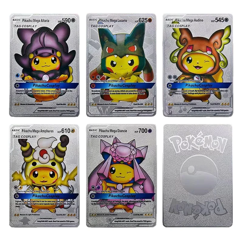 

Pokemon Cards Metal GX PIKACHU Charizard Golden Silver Vmax TAG Card Kids Game Collection Cards Christmas Gift