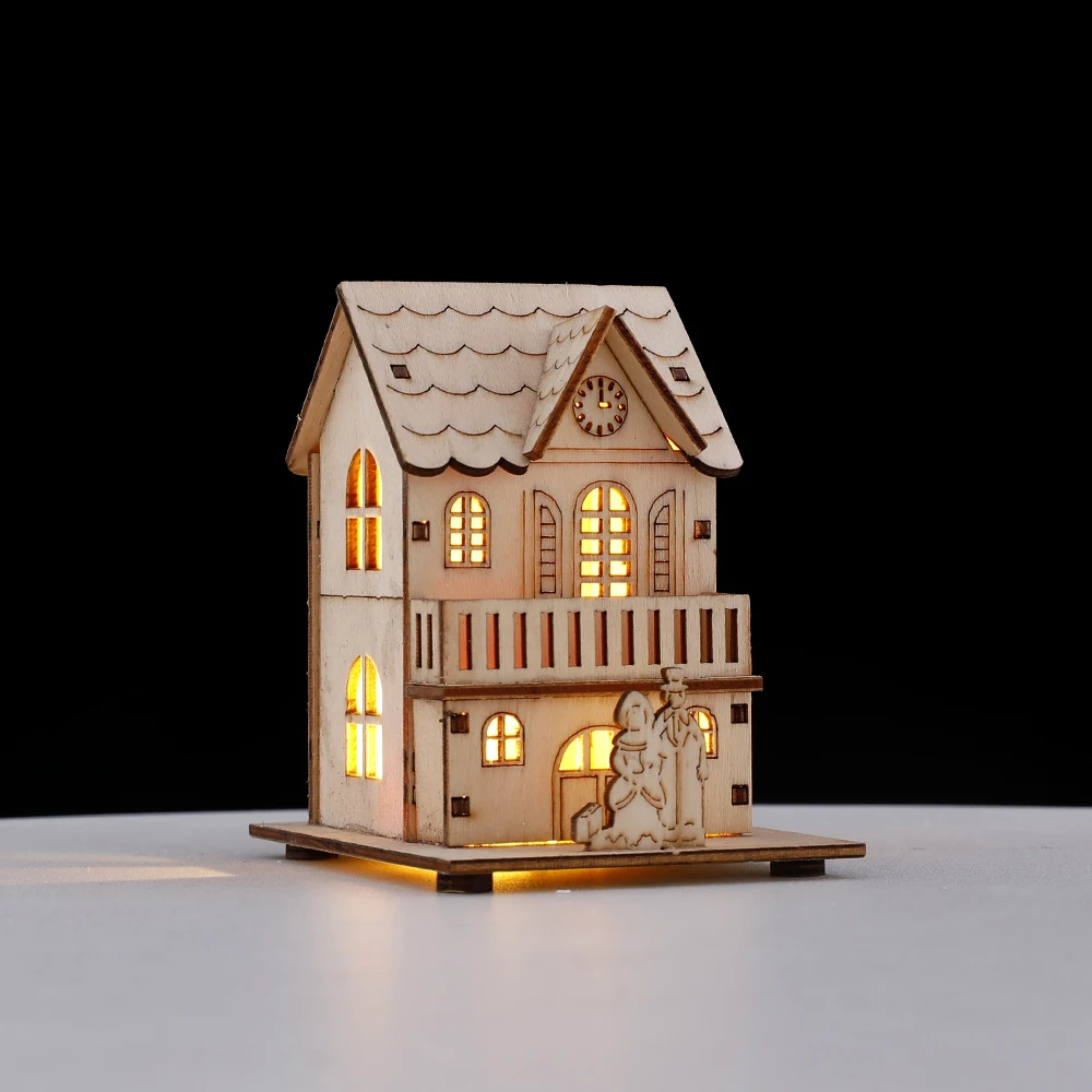1 шт. рождественский деревянный дом светодиодный гирляндный светильник