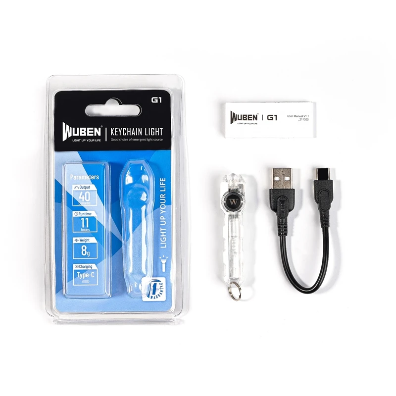 WUBEN G1 Мини Брелок Фонарик USB Перезаряжаемый EDC 40 Люмен Портативный Карманный