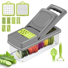 8In1Multifunctional Vegetable Cutter Potato Slicer Carrot Grater Kitchen Accessories Gadgets Steel Blade Kitchen Tool овощерезка