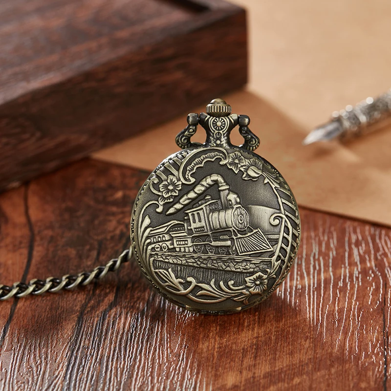 7 Patterned Vintage Mechanical Old Clock Man Pocket Watch Fob Chain Steampunk Skeleton Watches for Men Chinese Factory Pendant