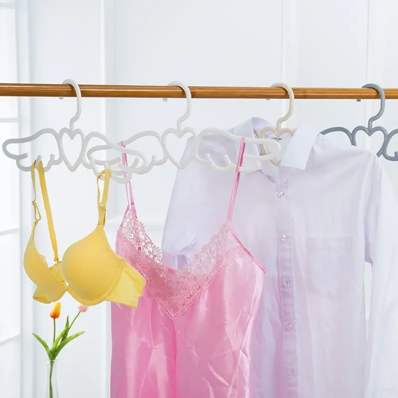 10-20pcs New Angel Adult Non-slip Coat Hangers Clothes Organizer Wardrobe Skirt Suspender Storage Drying Rack Wing Shape images - 6