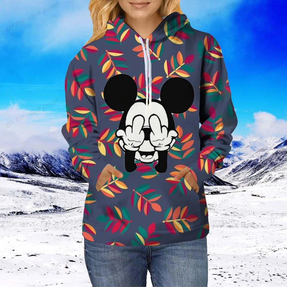 

Harajuku Hoodies Sweatshirts Disney Minnie Mickey Mouse Woman Hoodie Casual Autumn Hip Hop Hoody Sweat Femme Tops Clothing