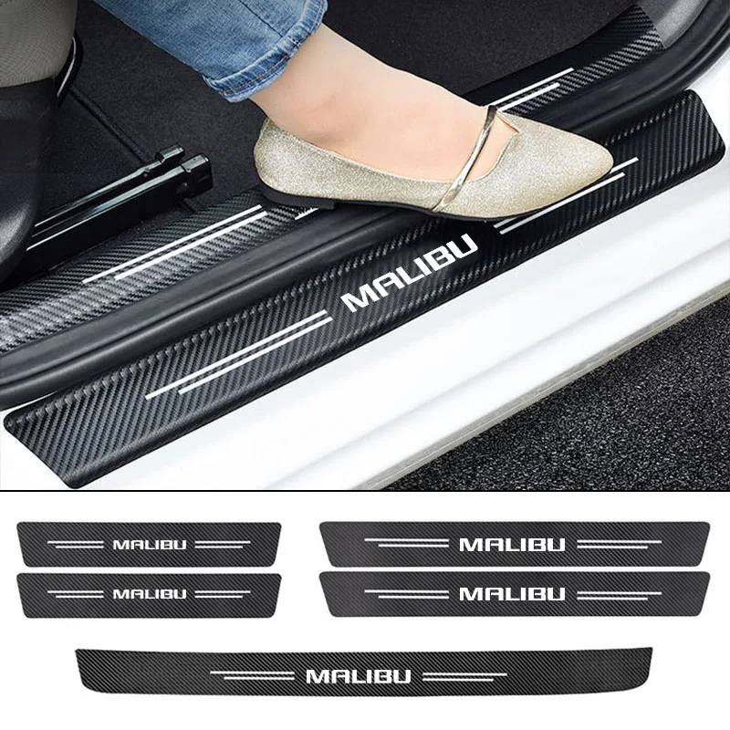 

Car Door Sill Plate Protector Stickers Carbon Fiber Sticker Waterproof Protection Film for Chevrolet Malibu Car Accessories