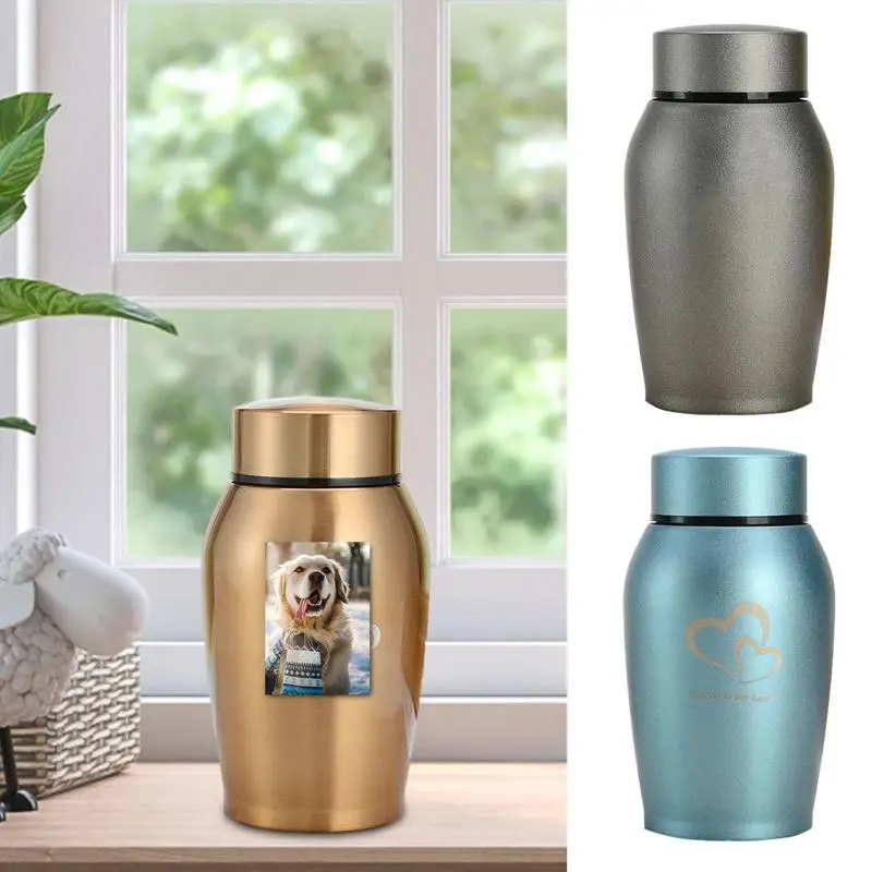 

Pet Cremation Urn Memorials Stainless Steel Pet Urns Mini Memorial Funeral Ashes Holder for Human Pet Ashes Always In My Heart
