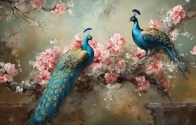 

Классическая картина на холсте RELIABLI ART Павлин и цветы