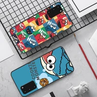 cute cartoon sesame street cookie phone case for samsung s20 lite s21 s10 s9 plus for redmi note8 9pro for huawei y6 cover