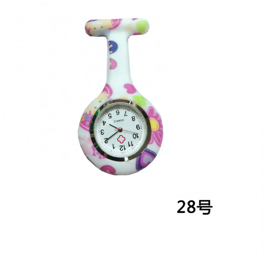 10pcs Clip On Fob Quartz Brooch Hanging Nurse Watch Fashion Casual Men Women Unisex Rubber Silicone Pocket Watch Wholesale
