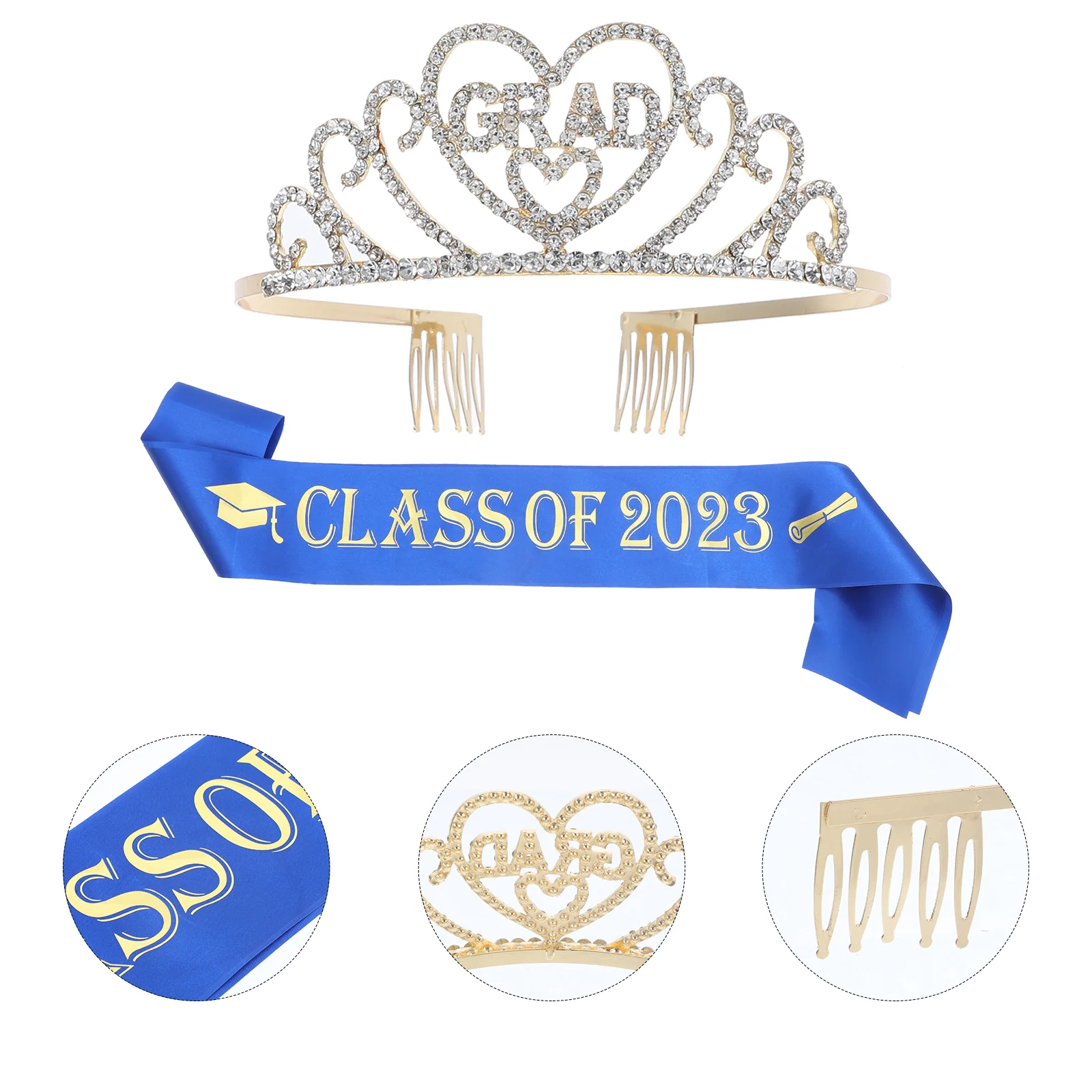 

Graduation Crown Straps Party Accessories Sash Decor Graduate Accessory Kit Supplies Sashes Crystal Gifts