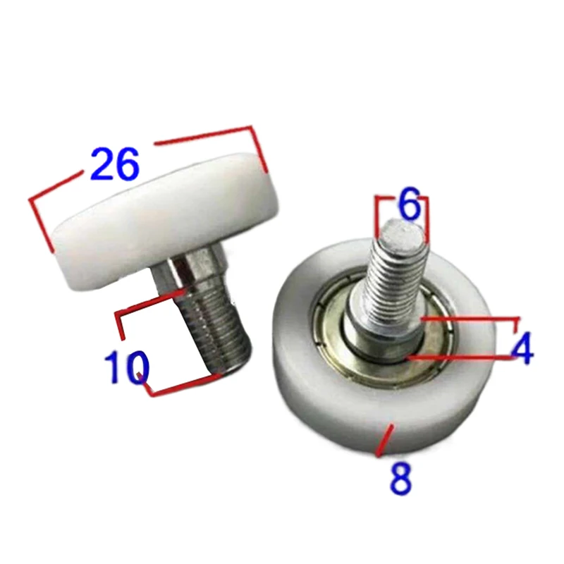 

626 Bearing Rubber Covered Plastic Pulley M6 Screw Wheel For Vending Machine Accessories Doors And Windows Drawer Pulley