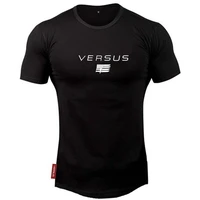 men t shirts letter printed muscle shirt bodybuilding jogger workout fitness t shirts cotton o neck shirt for men