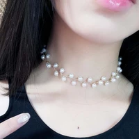 multi layer white artificial pearl necklace is suitable for womens simple style diy wedding party jewelry gifts
