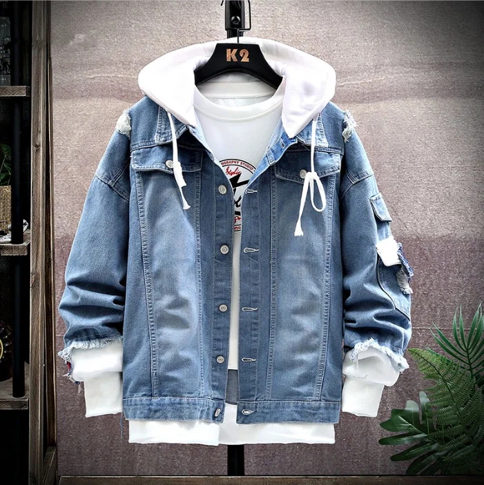 Модные весенние мужские джинсы Chaquetas красивые плюшевые джинсовые куртки