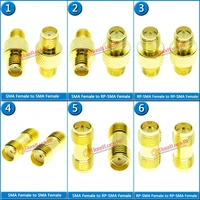 dual sma rp sma female to rp sma female plug extender disc gold plated straight rf connectors adapters