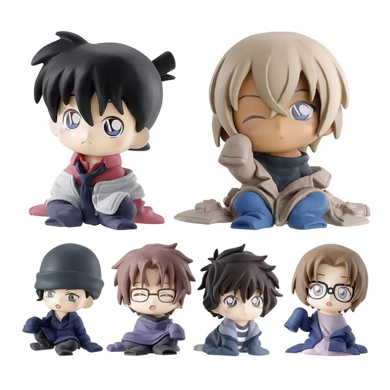 

Bandai genuine Detective Conan Children's sitting pose series Jimmy Kudo Furuya Rei action figure model kid gift anime gashapon