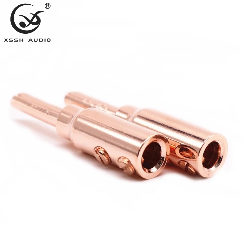 Банановые штекеры XSSH YIVO 4 шт. Hi-end HiFi OEM ODM аудио-видео цвет красный медное покрытие
