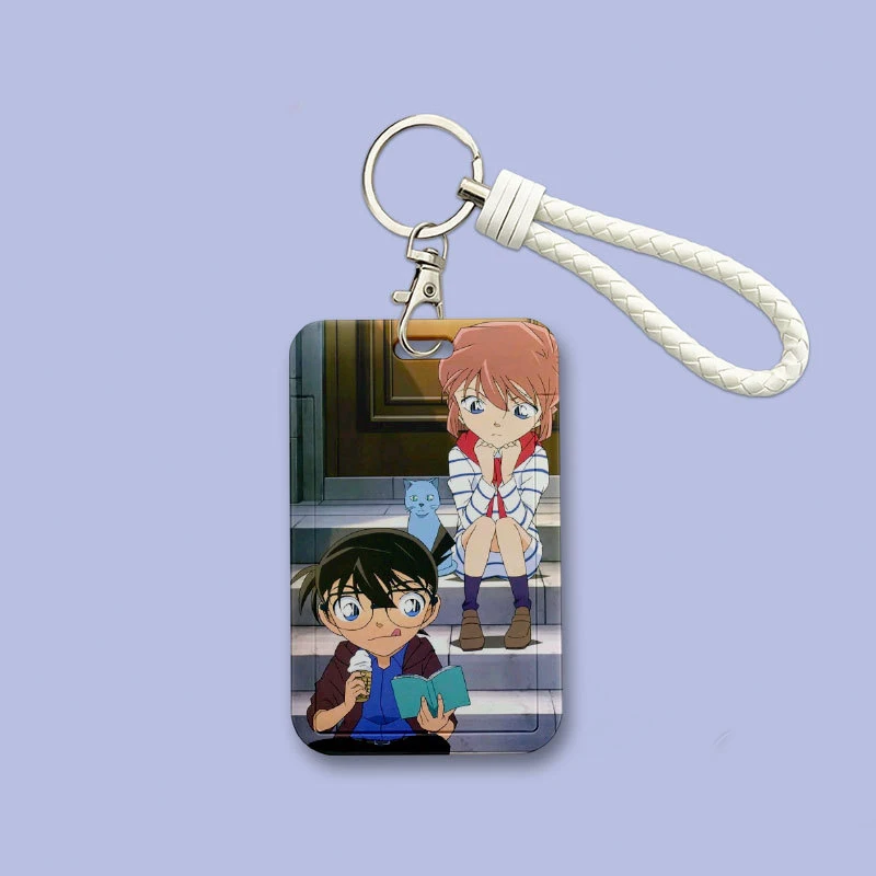 2023 New 110*70mm Japanese Anime Detective Conan Lanyard ID Card Badge Holder with Keychain Keyring Gift
