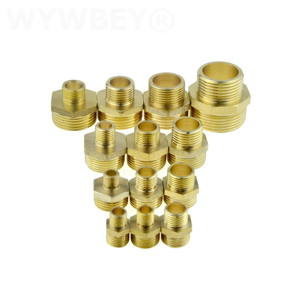 Brass Hex Nipple Pipe Fitting Copper Adapter 1/8 1/4 3/8 1/2 3/4 Male Equal Reducing Coupler Connector Water Gas Plumbing Joint |