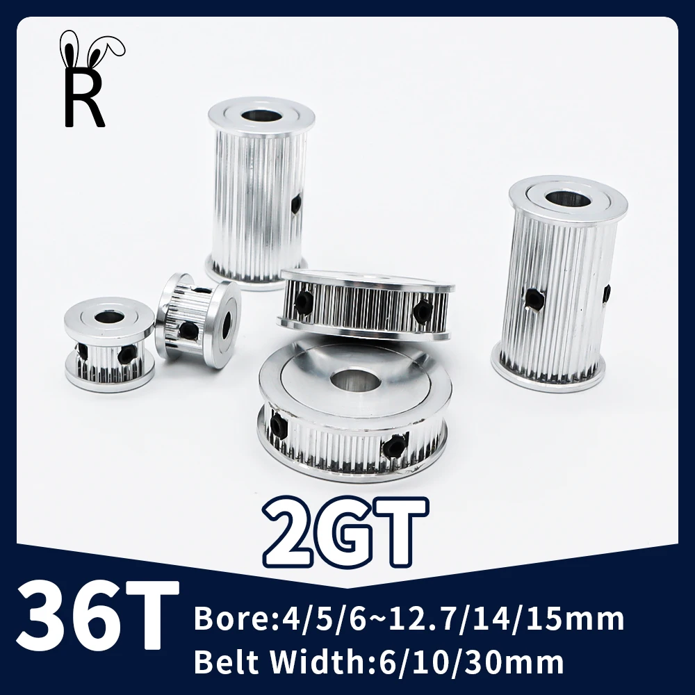 

Шкив синхронный GT2, 36 зубьев, ширина 4/6/10/30 мм