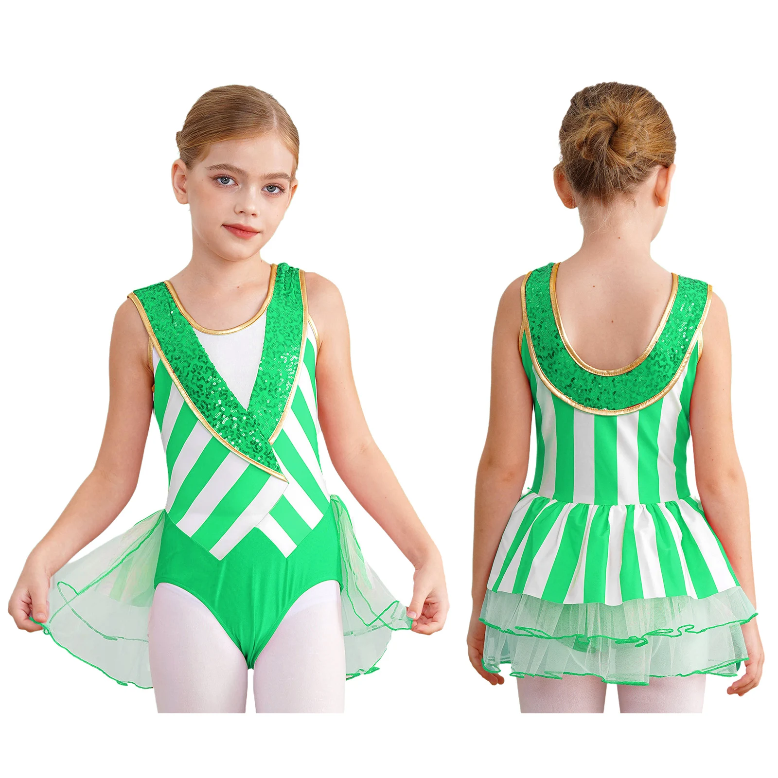 Рождественское праздничное платье для девочек балетный комбинезон