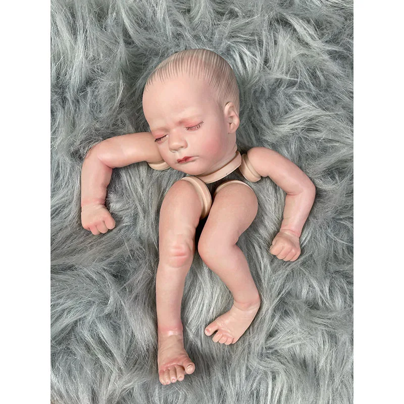 

17inch Already Painted Reborn Doll Parts Ashley Cute Sleeping Baby 3D Painting with Visible Veins Cloth Body Included