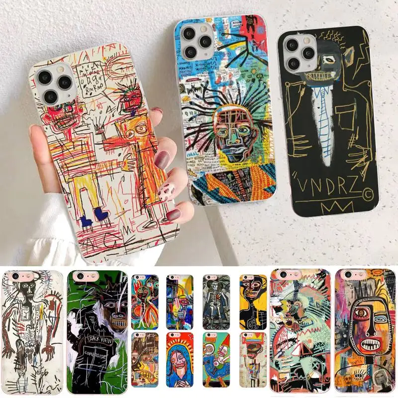 

YNDFCNB Jean Michel Basquiat Art Graffiti Phone Case for iphone 13 11 12 pro XS MAX 8 7 6 6S Plus X 5S SE 2020 XR case