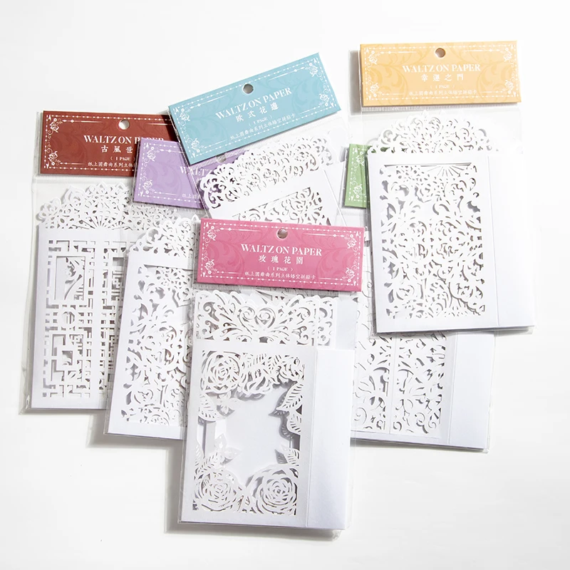 

20Packs Wholesale Stereoscopic Hollow Stickers Card Collage literary Material background Scrapbook Decoration Paper Stationary