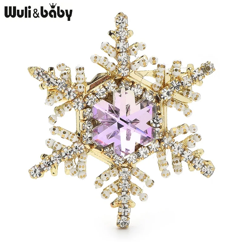 Wuli&ampbaby броши со снежинками и кристаллами для женщин 2 цвета высокое качество