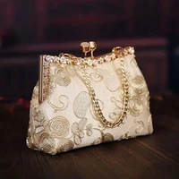 newest vintage flowers shell lock diamond bag bags chain women hand bag womens handbags purses