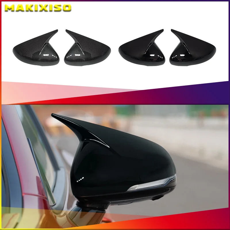 

Для KIA Stinger 2018-2022 автомобильный корпус боковая дверь зеркало заднего вида наклейка отделка ABS углеродное волокно стиль глянцевый черный