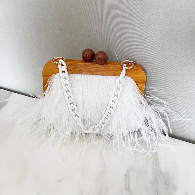 fluffy feather bag