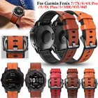 Ремешок кожаный для смарт-часов Garmin Fenix 6X 6 Pro 5X 5 Plus 7X 7, быстросъемный браслет для наручных часов, 22 26 мм, Fenix 3 3HR 945 Correa