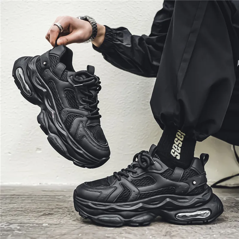 Мужская модная дышащая Спортивная обувь со шнуровкой модный трендовый дизайн