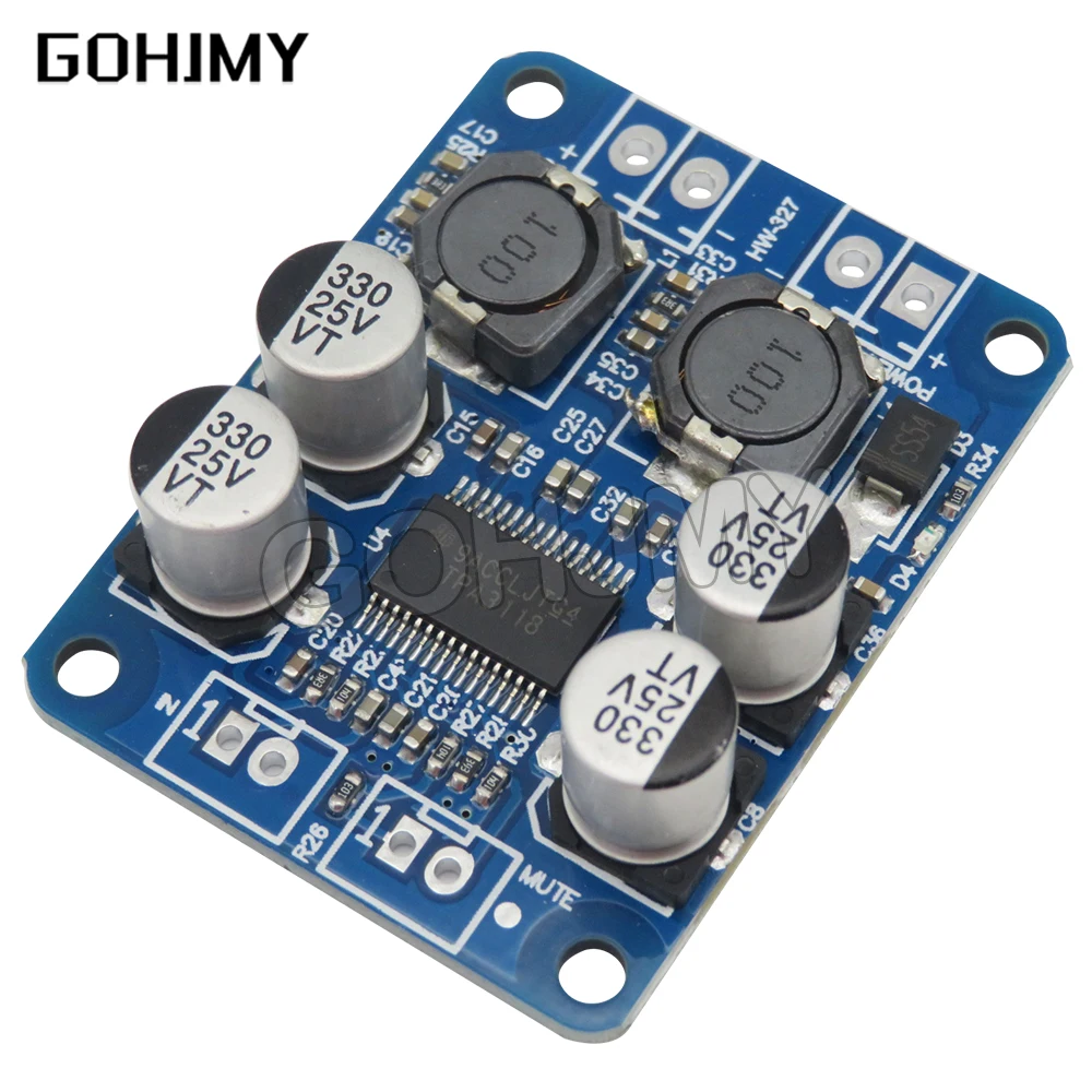 1 шт. TPA3118 12В 24В 60 Вт PBTL моно цифровой аудио усилитель мощности, Плата усилителя мощности, модуль автомобиля с высоким выходом и низкой мощностью