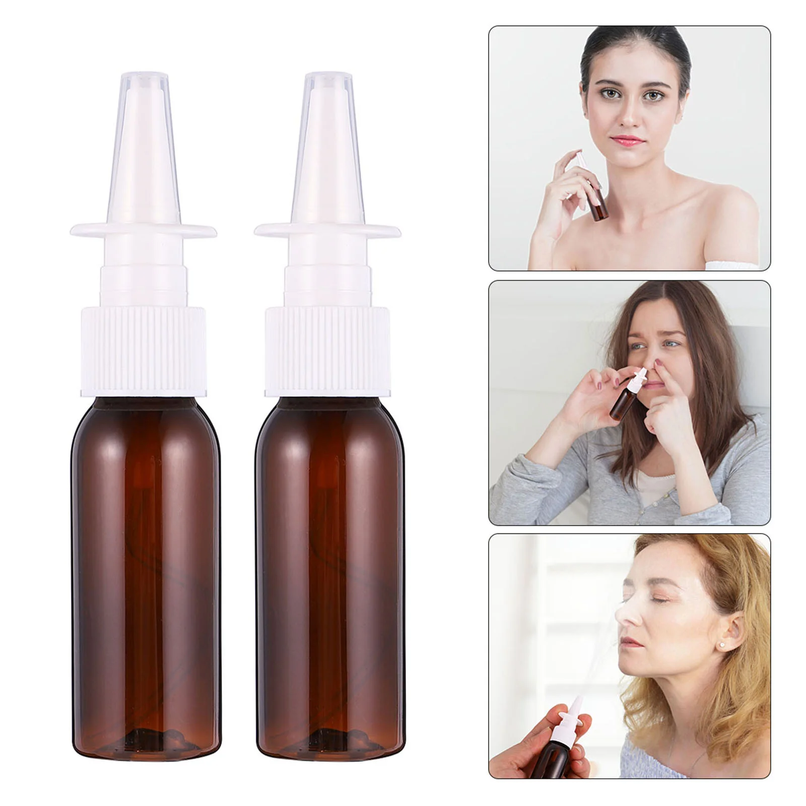 

8 Pcs Round Shoulder Nasal Spray Bottle Travel Mist Nose Bottles Empty Small Direct Injection Sprayer The Pet
