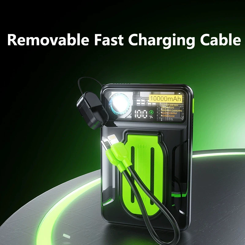 Магнитный беспроводной внешний аккумулятор емкостью 20000 мАч 22 5 Вт быстрая