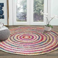 rug 100 natural jute cotton braided style reversible carpet rustic look rugs